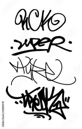 Obraz w ramie isolated tags and graffiti set 3