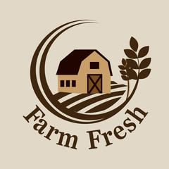 Canvas Print - farm fresh label