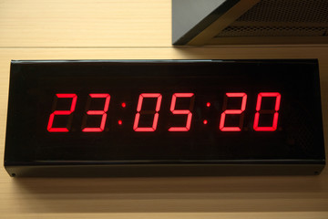 Digital clock on the wall