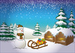 Lustiger Schneemann mit Geschenken Weihnachten Winter