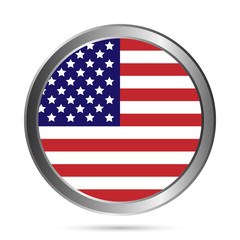 Wall Mural - USA flag button.