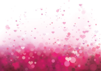 Wall Mural - vector pink background with hearts.