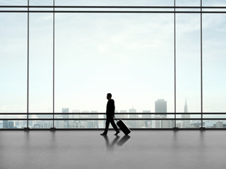 Poster - businessman with luggage