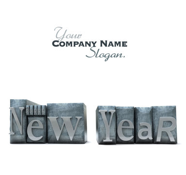 Happy New Year in print letters