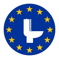 Canvas Print - Toilettes dans un drapeau européen