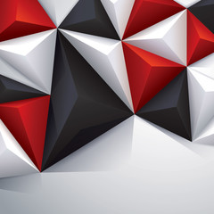 Wall Mural - Black, red and white geometric background.