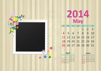 Wall Mural - Calendar for 2014, may