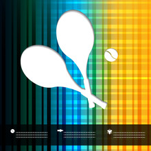 Tennis Background With Two Rackets And Ball.