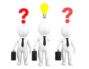 Aufkleber - 3d leader businessman with idea bulb