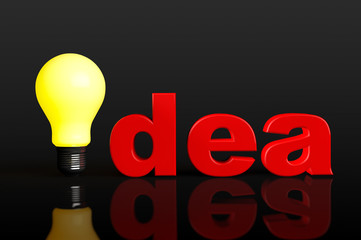 Aufkleber - Extreme closeup Light Bulb as Idea sign