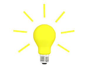 Aufkleber - Idea yellow light bulb