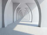 Fototapeta Perspektywa 3d - A long corridor