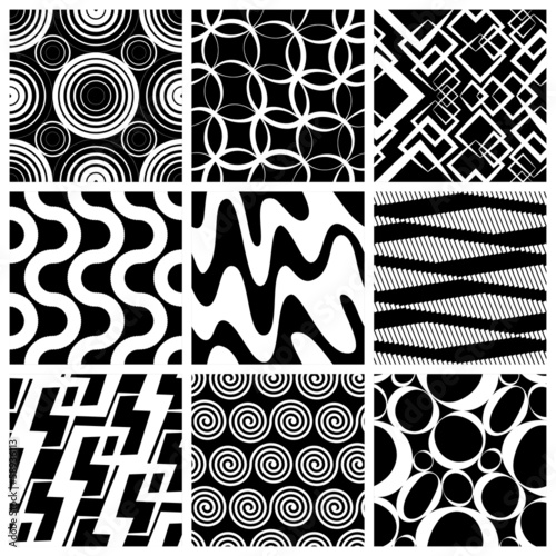 Obraz w ramie Seamless Pattern Set