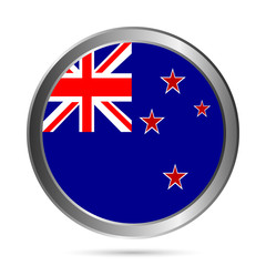 Wall Mural - New Zealand flag button.