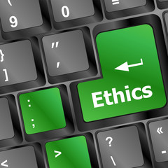 Poster - ethics concept on the modern computer keyboard key