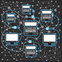 Aufkleber - Abstract scheme of modern computer network