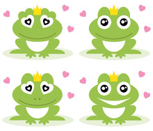 Vector Illustration Of Green Frogs