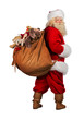 © Milles Studio - Real Santa Claus carrying big bag full of gifts from behind