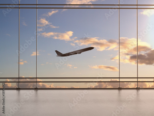 Naklejka na szybę airport with window