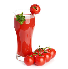 Tomato juice  isolated on white background