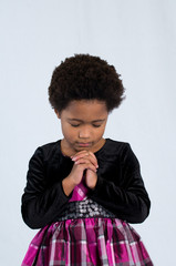 Wall Mural - Praying African American Girl