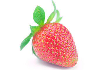 Wall Mural - Beautiful ripe strawberry isolated on white