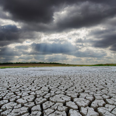 Wall Mural - earth desert and low clouds over it