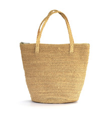 Wall Mural - Straw bag on a white background