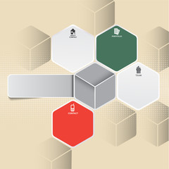Aufkleber - Abstract vector retro infographic background with icons