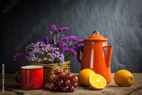 Naklejka - mata magnetyczna na lodówkę Still life fruits