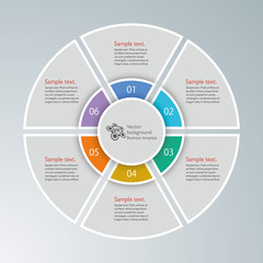 Wall Mural - Infographics Vector Background 6-Step Process