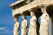 Caryatid Sculptures, Acropolis Of Athens, Greece