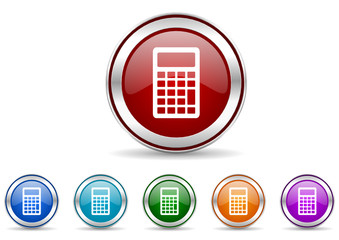 Poster - calculator icon vector set