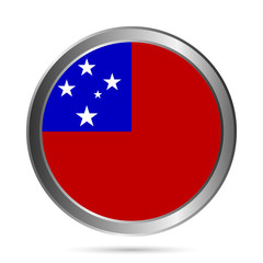 Wall Mural - Samoa flag button.