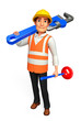 © pixdesign123 - worker with toilet plunger and wrench