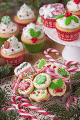 Canvas Print - Christmas cup cakes