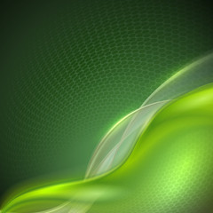 Poster - Abstract green waving background