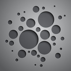 Poster - Abstract background with black and grey circles