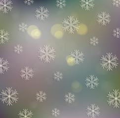 Wall Mural - old festive christmas background with snowflakes