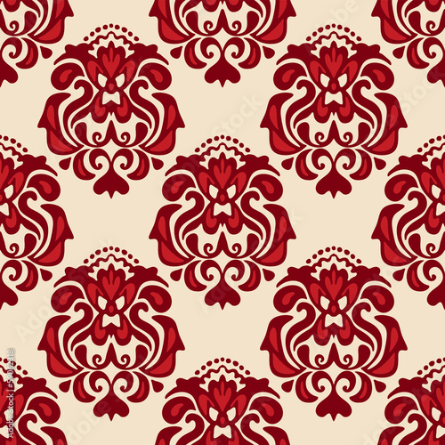 Obraz w ramie Seamless pattern Damaskus vector Khataei flower