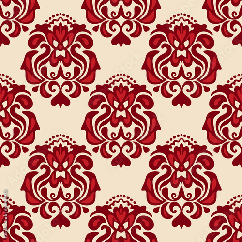 Fototapeta na wymiar Seamless pattern Damaskus vector Khataei flower