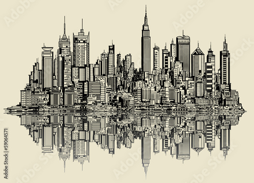 Fototapeta na wymiar sketch of new york