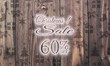 © Thomas R. - wooden Christmas discount 60 percent off label with presents