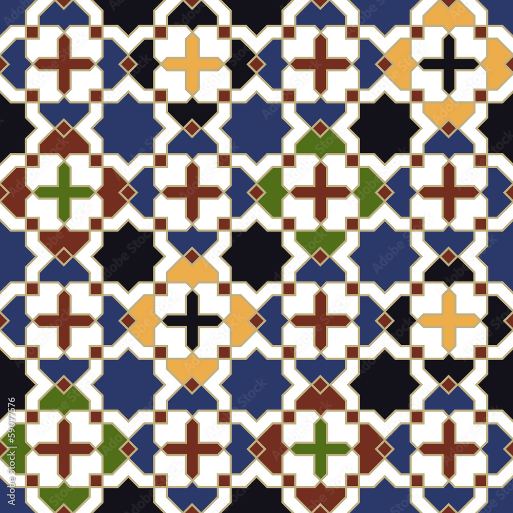 seamless moroccan islamic tile pattern Stock Vector | Adobe Stock
