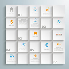 Wall Mural - White Square And Shadows Infographic Design