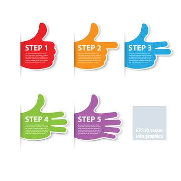 five steps fingers progress vector