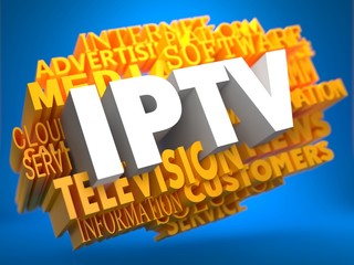 Poster - iptv. wordcloud concept.