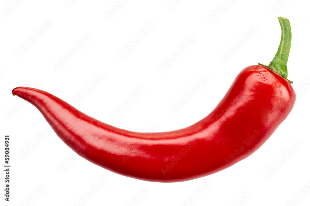 Obraz na płótnie Red hot chili pepper isolated on a white background w salonie