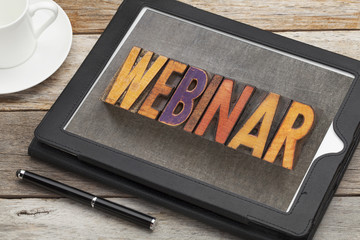 Wall Mural - webinar word on digital tablet