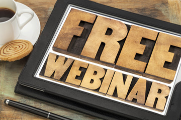 Wall Mural - free webinar text in wood type